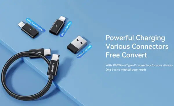 REMAX RP-W80 Wanbo II Series 15W Multipurpose Wireless Charger and Fast Charging Cable Set