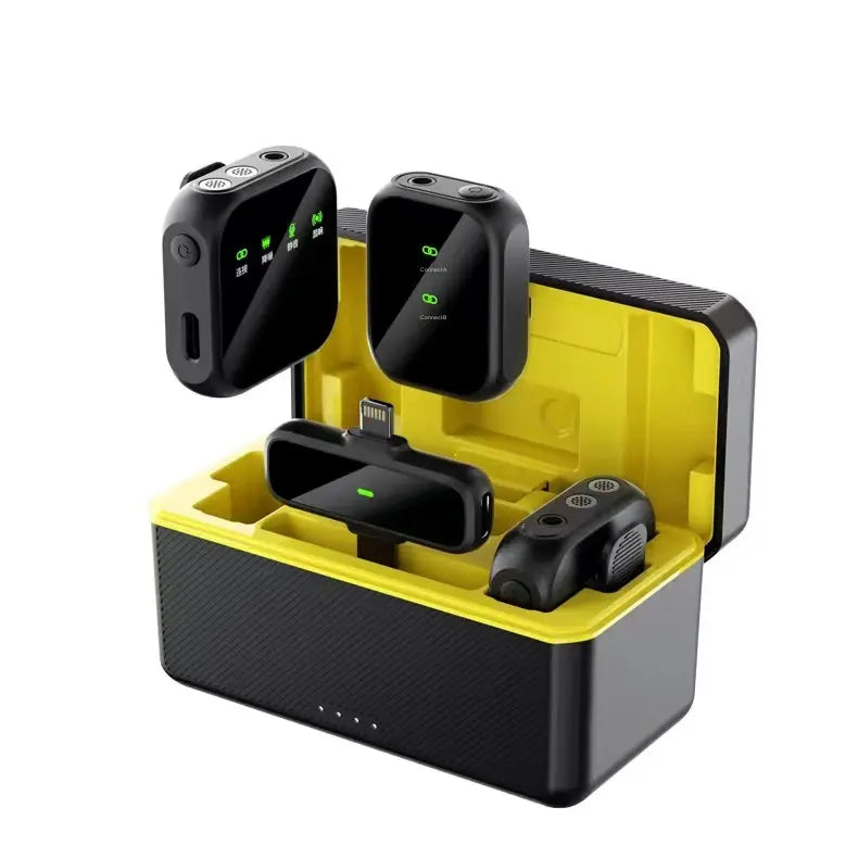 K50 Wireless Dual Collar Microphone Set with Noise Cancellation & Display Screen – 20M