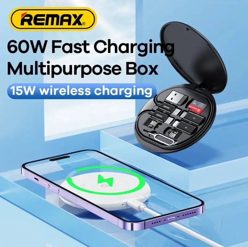 REMAX RP-W80 Wanbo II Series 15W Multipurpose Wireless Charger and Fast Charging Cable Set