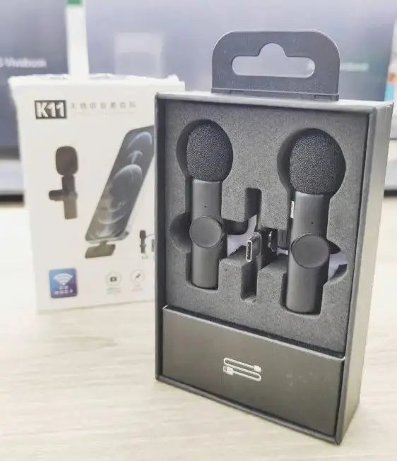 K11 2-in-1 Collar Wireless Microphone iPhone/Android & Type C Supported